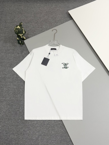 Louis Vuitton Fashion Embroidery Logo T-shirt Unisex Loose Casual Short Sleeve