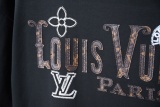 Louis Vuitton 26SS Classic Leather Embroidered Logo Short Sleeve Couple Casual Oversize T-shirt