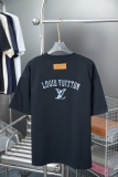 Louis Vuitton 26SS Fashion Denim Sticker Hot Diamond Logo Short Sleeve Couple Casual Loose T-shirt