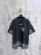 Balenciaga 26SS Retro Embroidered Logo Wash Short Sleeve Couple Casual Loose T-shirt