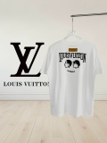 Louis Vuitton Fashion Embroidered Logo T-shirt Unisex Loose Casual Short Sleeve