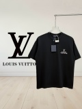 Louis Vuitton Fashion Embroidered Logo T-shirt Unisex Loose Casual Short Sleeve