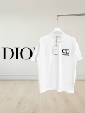 Dior Fashion Embroidered Logo Round Neck T-shirt Unisex Loose Casual Short Sleeve