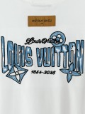 Louis Vuitton Fashion Heavy Industries Embroidered Logo Round Neck T-shirt Unisex Loose Casual Short Sleeve