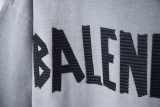 Balenciaga 26SS Retro Embroidered Logo Washed T-shirt Couple Casual Oversize Short Sleeve