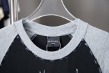 Balenciaga 26SS Fashion Color Contrast Splicing Embroidered Logo T-shirt Couple Casual Oversize Short Sleeve
