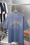 Balenciaga 26SS Retro Hot Diamond Logo Washed T-shirt Couple Casual Oversize Short Sleeve