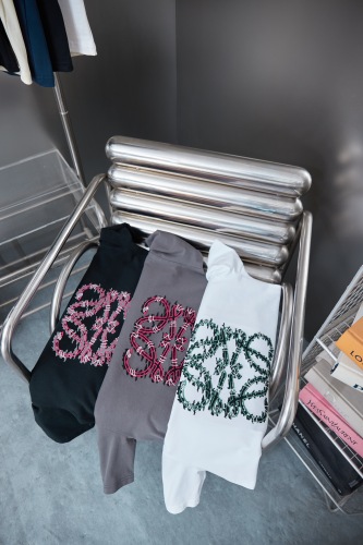 Loewe 26SS Heavy Industry Embroidered Logo Short Sleeve Unisex Casual Loose T-shirt