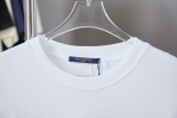 Louis Vuitton 26SS Classic Leather Embroidered Logo Short Sleeve Couple Casual Oversize T-shirt