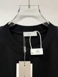 Dior Fashion Bead Embroidered Logo Round Neck T-shirt Unisex Loose Casual Short Sleeve