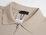 Prada Couple Classic Triangle Logo Half Zipper Collar Polo Shirt