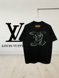 Louis Vuitton Fashion Embroidery Logo T-shirt Unisex Loose Casual Short Sleeve