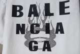 Balenciaga 26SS Retro Hot Diamond Logo Washed T-shirt Couple Casual Oversize Short Sleeve