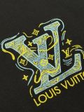 Louis Vuitton Fashion Embroidered Wave Color Logo T-shirt Unisex Loose Casual Short Sleeve