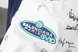 Balenciaga 26SS Fashion Color Contrast Splicing Embroidered Logo T-shirt Couple Casual Oversize Short Sleeve