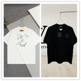 Louis Vuitton Fashion Embroidery Logo T-shirt Unisex Loose Casual Short Sleeve