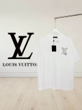 Louis Vuitton Fashion Embroidered Logo Round Neck T-shirt Unisex Loose Casual Short Sleeve