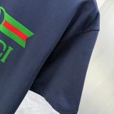 Gucci Classic Logo Printed Round Neck T-shirt Couple Casual Loose Short Sleeve