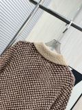 Louis Vuitton 26ss Unisex Fashion Thousand Bird Grid Knitted Mesh Polo Shirt