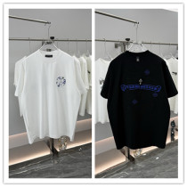 Chrome Hearts 26ss Classic Patchwork Embroidered T-shirt Couple Versatile Loose Short Sleeve