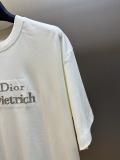 Dior Classic Embroidered Logo T-shirt Couple Casual Loose Short Sleeve