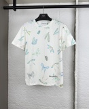 Dior Fashion Butterfly Insect Printed T-shirt Casual Loose Short Sleeve