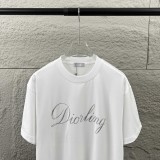 Dior Classic Logo Printed Round Neck T-shirt Couple Casual Loose Short Sleeve
