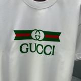 Gucci Classic Logo Printed Round Neck T-shirt Couple Casual Loose Short Sleeve