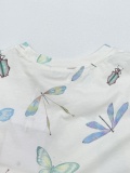 Dior Fashion Butterfly Insect Printed T-shirt Casual Loose Short Sleeve