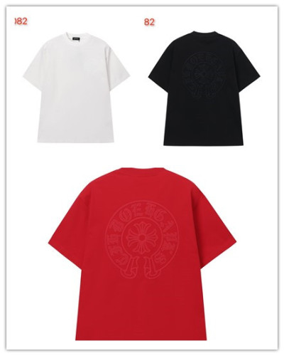 Chrome Hearts 26ss Classic 3D Embroidered Short Sleeve Couple Casual Versatile T-shirt