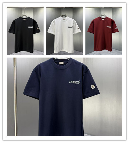 Moncler Classic Logo Printed Round Neck T-shirt Couple Casual Loose Short Sleeve