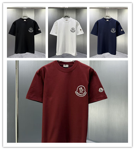 Moncler 26SS Classic Logo Printed Round Neck T-shirt Couple Casual Loose Short Sleeve