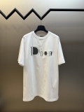 Dior Classic Embroidered Logo Round Neck T-shirt Couple Casual Loose Short Sleeve