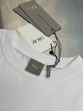 Dior Classic Embroidered Logo Round Neck T-shirt Couple Casual Loose Short Sleeve