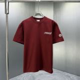 Moncler Classic Logo Printed Round Neck T-shirt Couple Casual Loose Short Sleeve