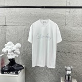 Dior Classic Logo Printed Round Neck T-shirt Couple Casual Loose Short Sleeve