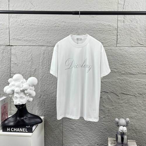Dior Classic Logo Printed Round Neck T-shirt Couple Casual Loose Short Sleeve