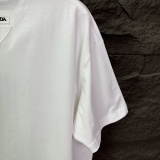 Prada Classic Embroidered Triangle Logo Short Sleeve Unisex Casual Loose T-shirt