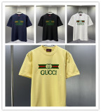 Gucci Classic Logo Printed Round Neck T-shirt Couple Casual Loose Short Sleeve