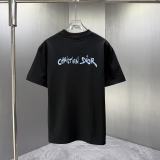 Dior Classic Logo Printed Round Neck T-shirt Couple Casual Loose Short Sleeve