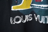 Louis Vuitton 26SS Fashion Inkjet Graffiti Toothbrush Embroidered Logo Short Sleeve Unisex Casual Versatile T-shirt