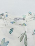 Dior Fashion Butterfly Insect Printed T-shirt Casual Loose Short Sleeve