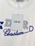 Dior Fashion Logo Printed Round Neck T-shirt Couple Casual Loose Short Sleeve