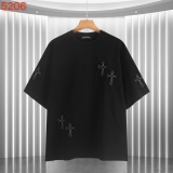 Chrome Hearts Retro Patchwork Embroidered Wash Short Sleeve Couple Casual Versatile T-shirt
