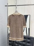 Louis Vuitton 26ss Unisex Fashion Thousand Bird Grid Knitted Mesh Polo Shirt