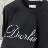 Dior Classic Logo Printed Round Neck T-shirt Couple Casual Loose Short Sleeve