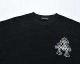 Chrome Hearts 26ss Classic Embroidered Cross Group Short Sleeve Couple Casual Versatile T-shirt
