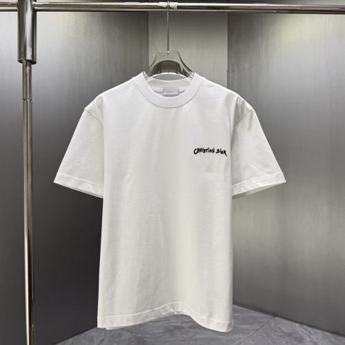 Dior Classic Logo Printed Round Neck T-shirt Couple Casual Loose Short Sleeve