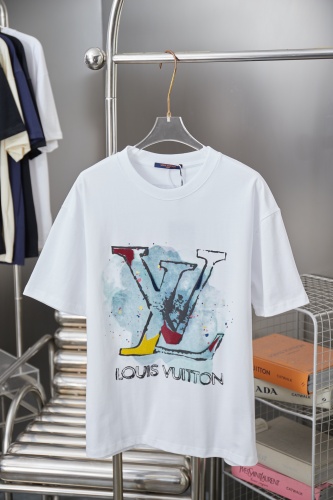 Louis Vuitton 26SS Fashion Inkjet Graffiti Toothbrush Embroidered Logo Short Sleeve Unisex Casual Versatile T-shirt