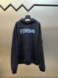 Fendi Fashion Embroidery Logo Hoodie Couple Casual Loose Sweatshirt